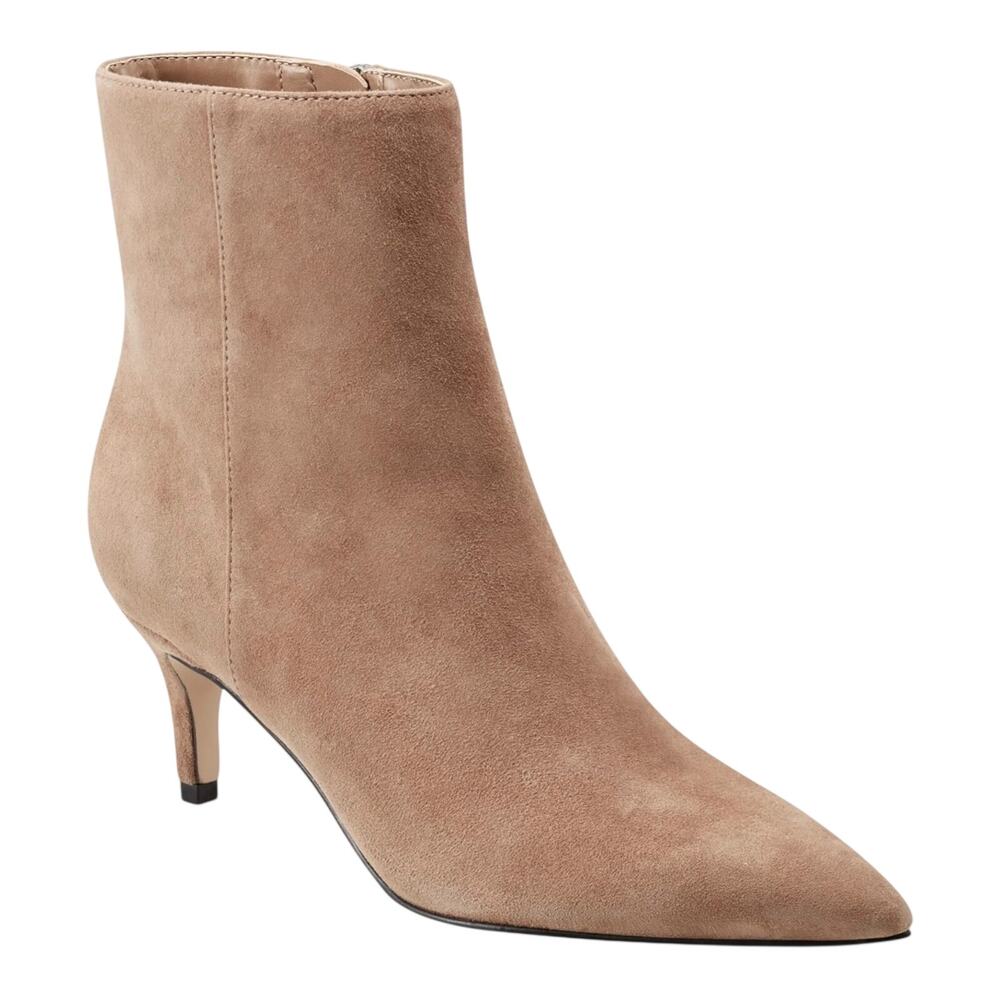 Marc Fisher Women's Glorry Suede Pointy Toe Booties Light Brown Size 6 1/2